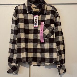 Scotch & Soda Brown and Cream Buffalo Check Button-Up Shirt